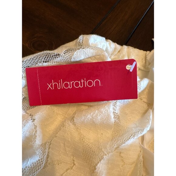 Xhilaration White Lace Dress TAdjustable StrapsmSummer With Pom-Poms Fringe M - Picture 10 of 10